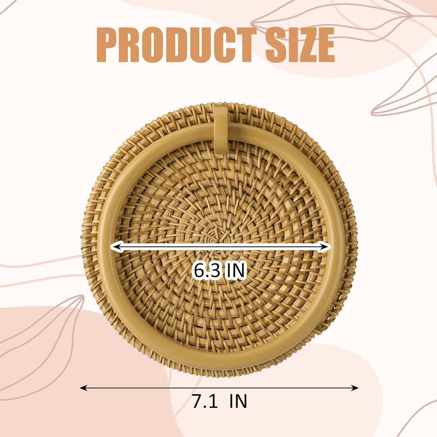 Rattan Towel Ring Rack / Natural