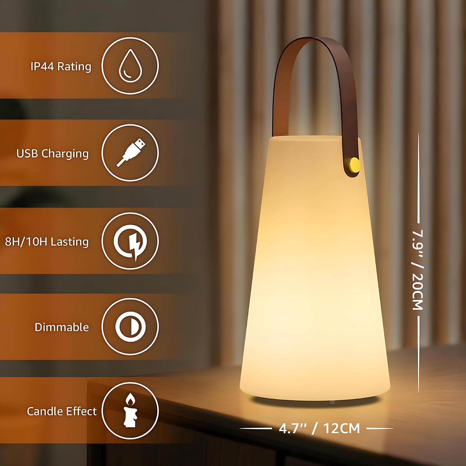Outdoor Lanterns, GGII Rechargeable Camping Lantern with IP44 Waterproof, Battery Operated Outdoor Portable Cordless