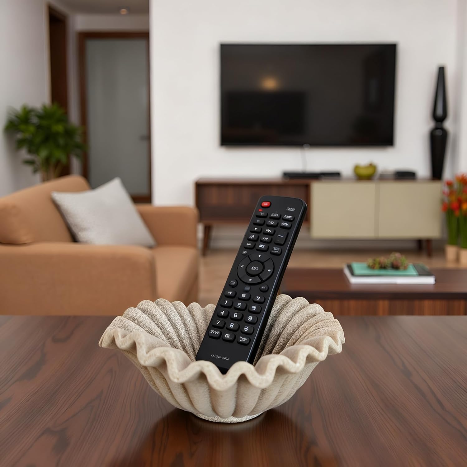 Scalloped Pedestal Bowls for Modern Home Decor / Beige-b / 6inch