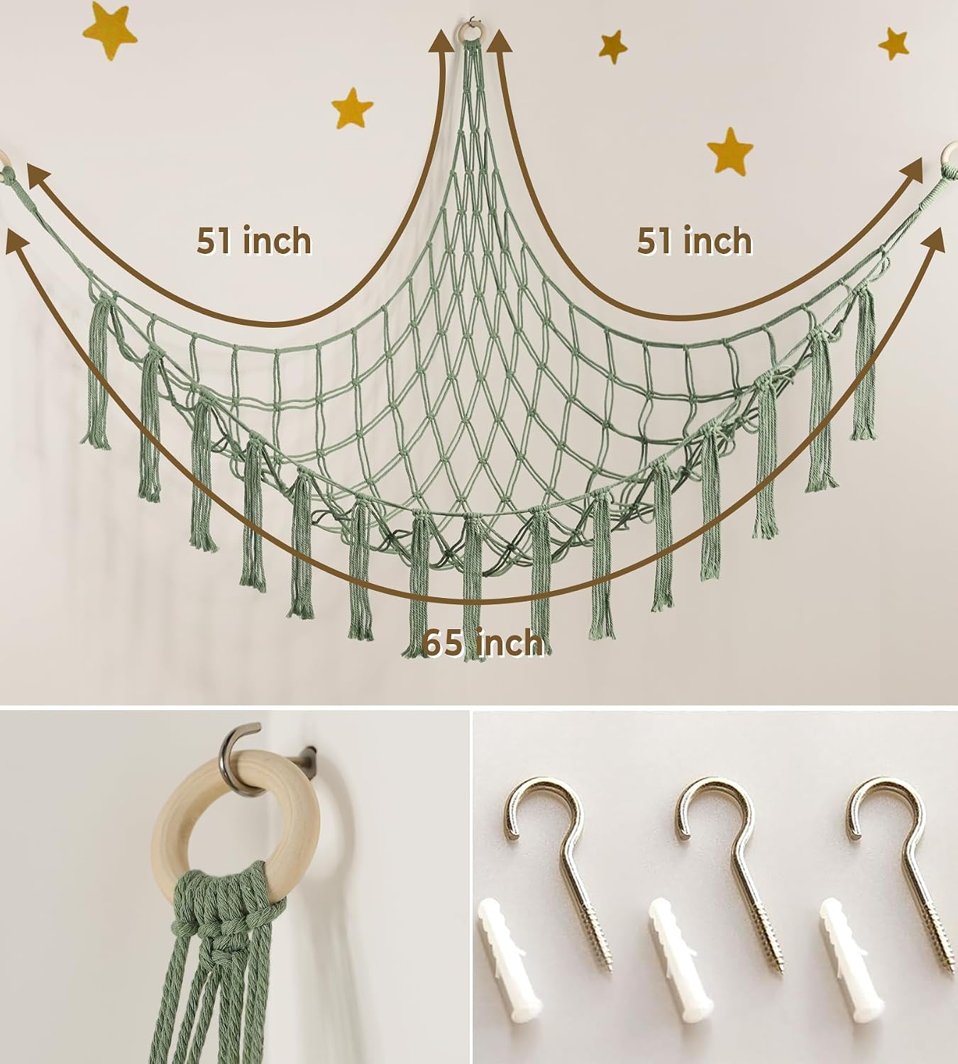 Hanging Stuff Animal Storage Organizer For Plush / Standard / Olive Green