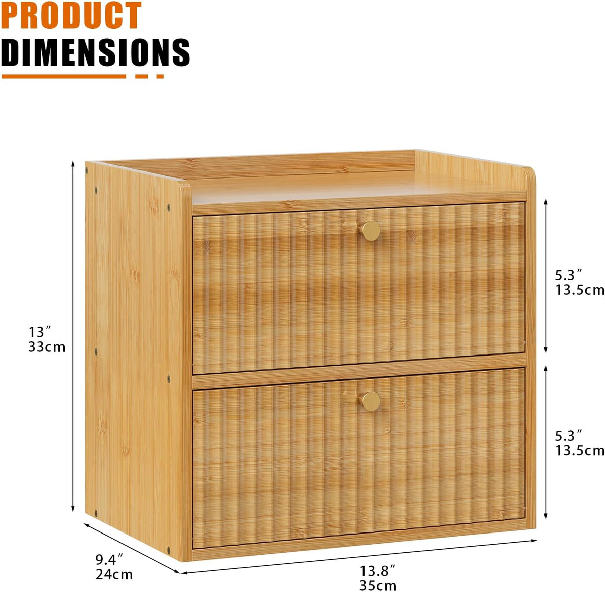 Trironsun Rustic Bread Box for Kitchen Countertop Bamboo Bread Storage Container Bin Double Layer BreadBox Farmhouse