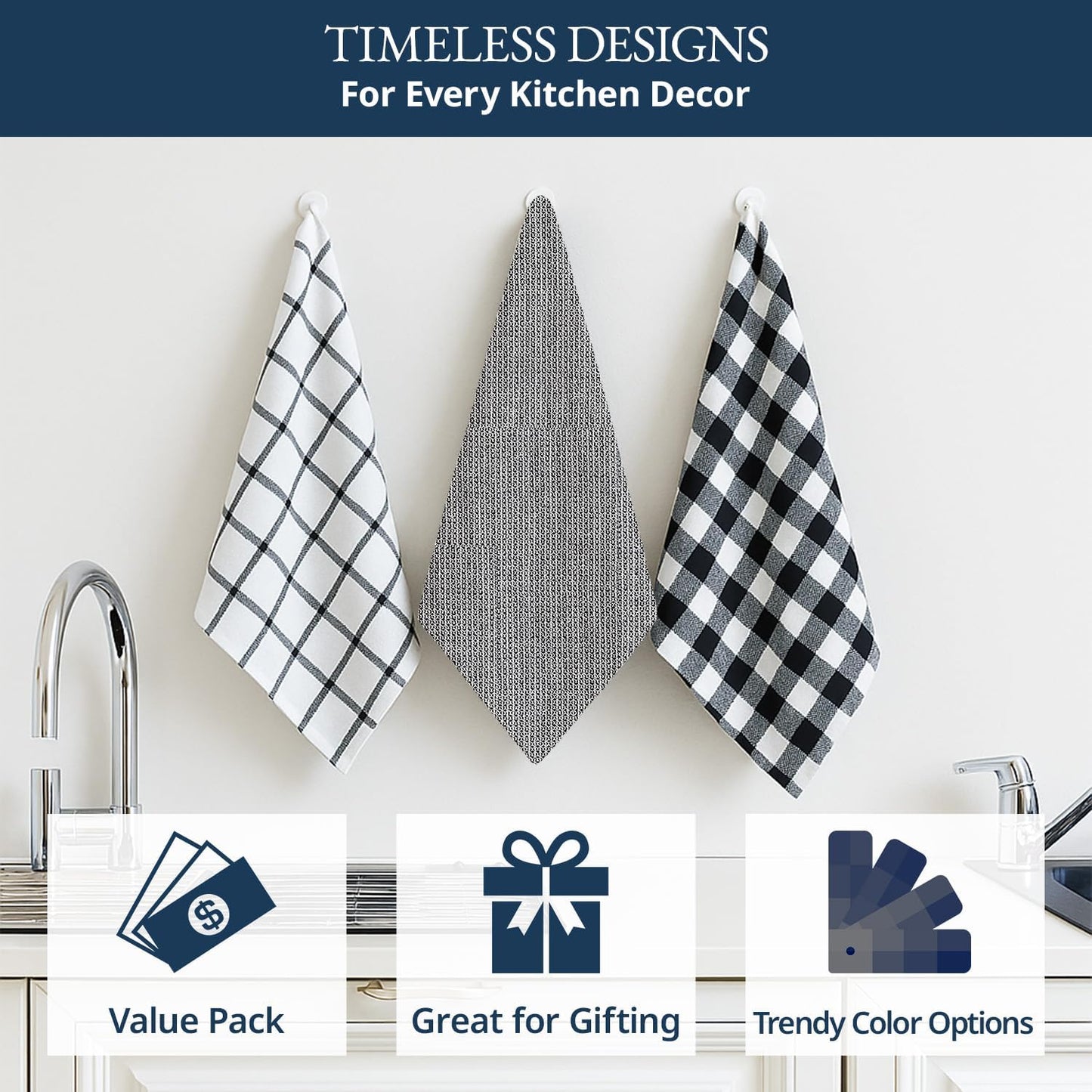 LANE LINEN Kitchen Dish Towels Set of 12 – 18”x28” Soft & Quick-Drying Hand and Tea Towels, Premium Decorative Kitchen