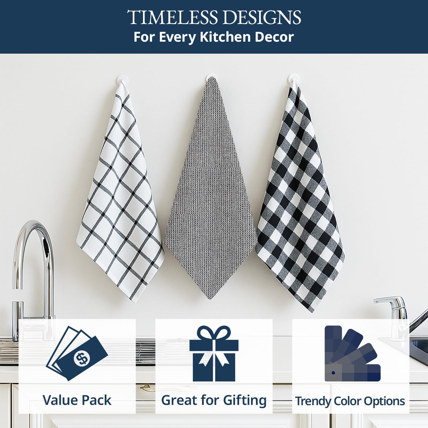 LANE LINEN Kitchen Dish Towels Set of 12 – 18”x28” Soft & Quick-Drying Hand and Tea Towels, Premium Decorative Kitchen