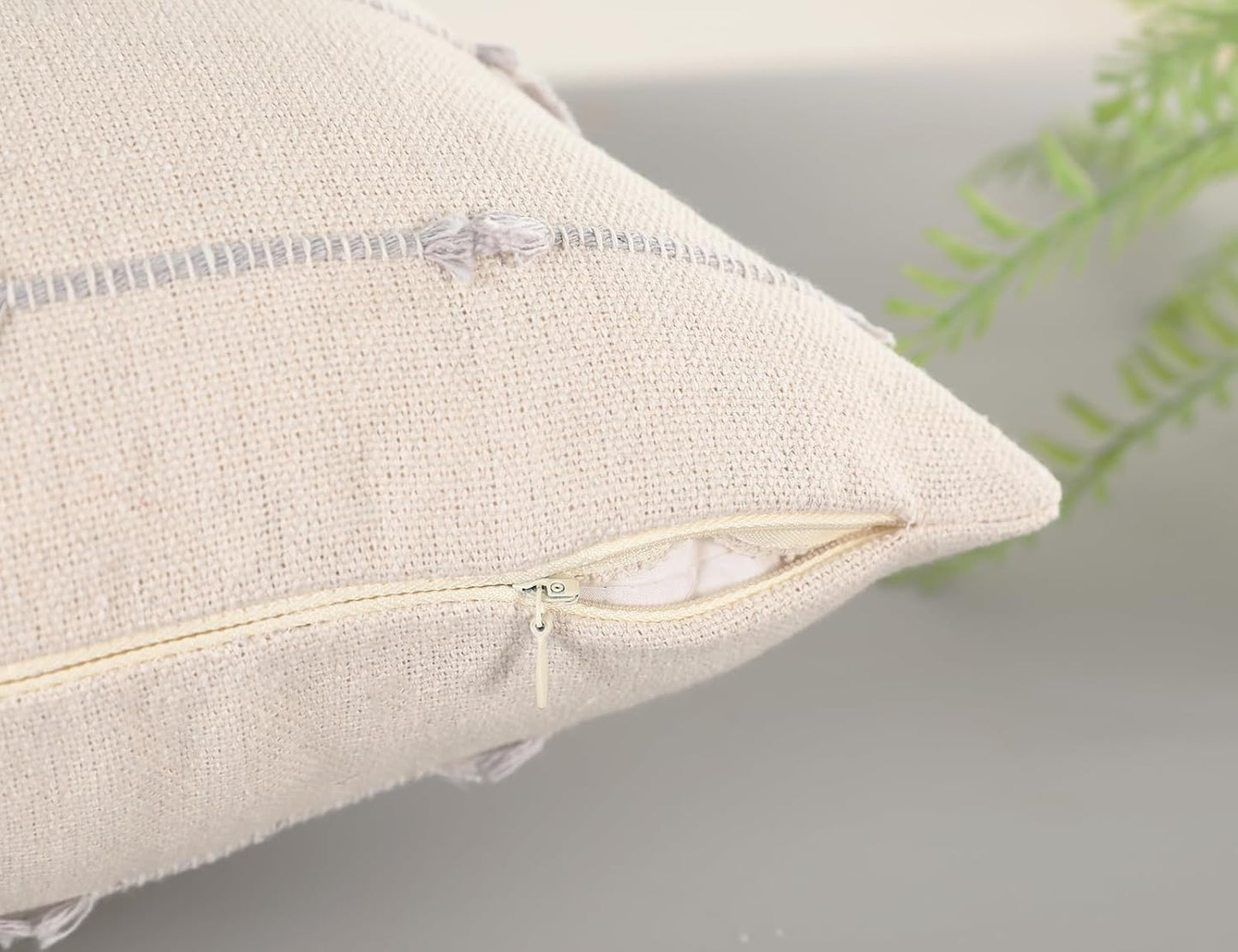 Boho Throw Pillow Covers / Stone Grey / 16 x 16 / Set of 2