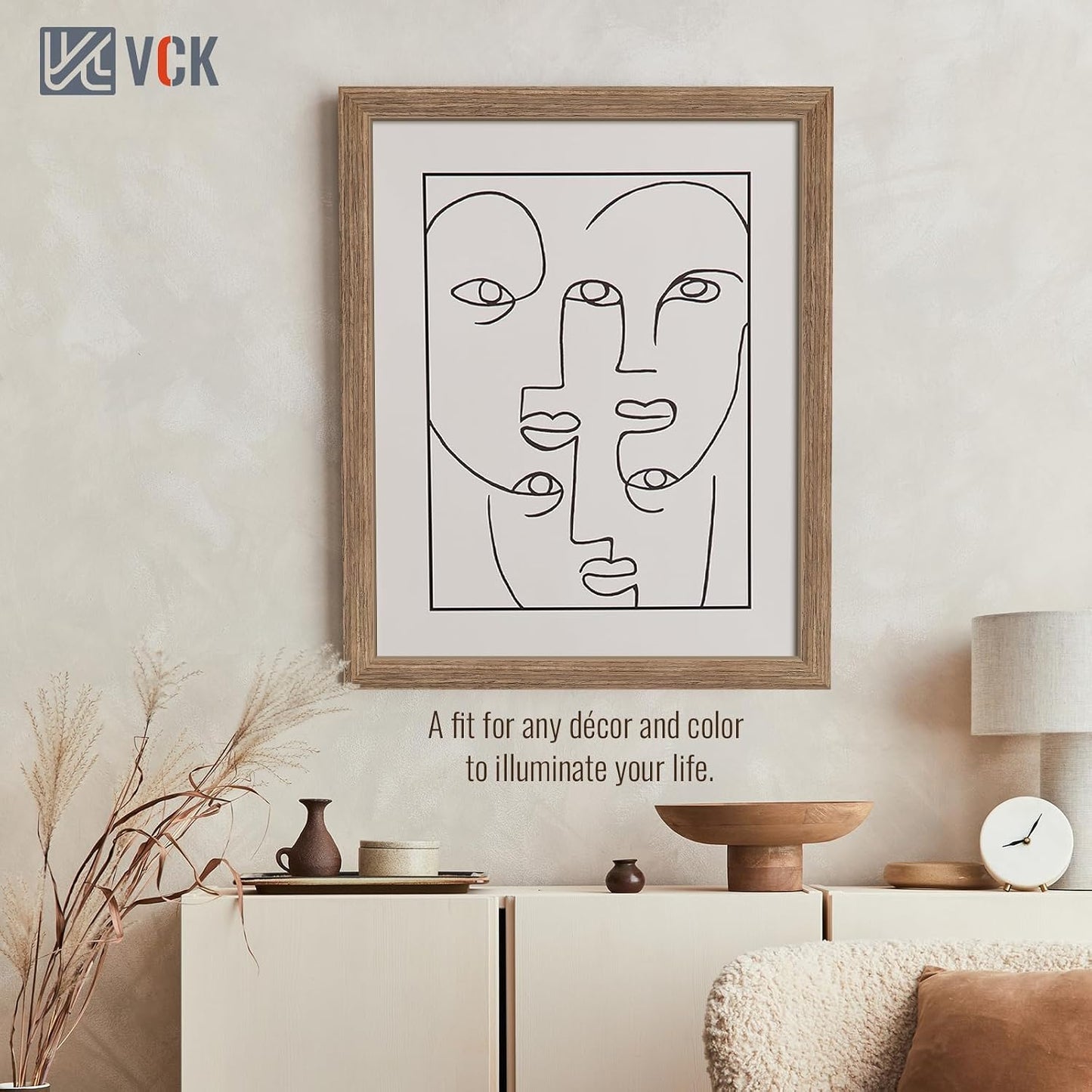 VCK 16x20 Frames 3 Pack, Walnut Poster Frame MDF Wood with Polished Plexiglass, Wall Mounting Horizontal & Vertical
