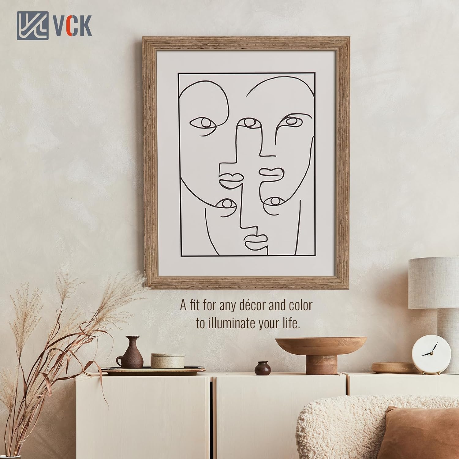 VCK 16x20 Frames 3 Pack, Walnut Poster Frame MDF Wood with Polished Plexiglass, Wall Mounting Horizontal & Vertical