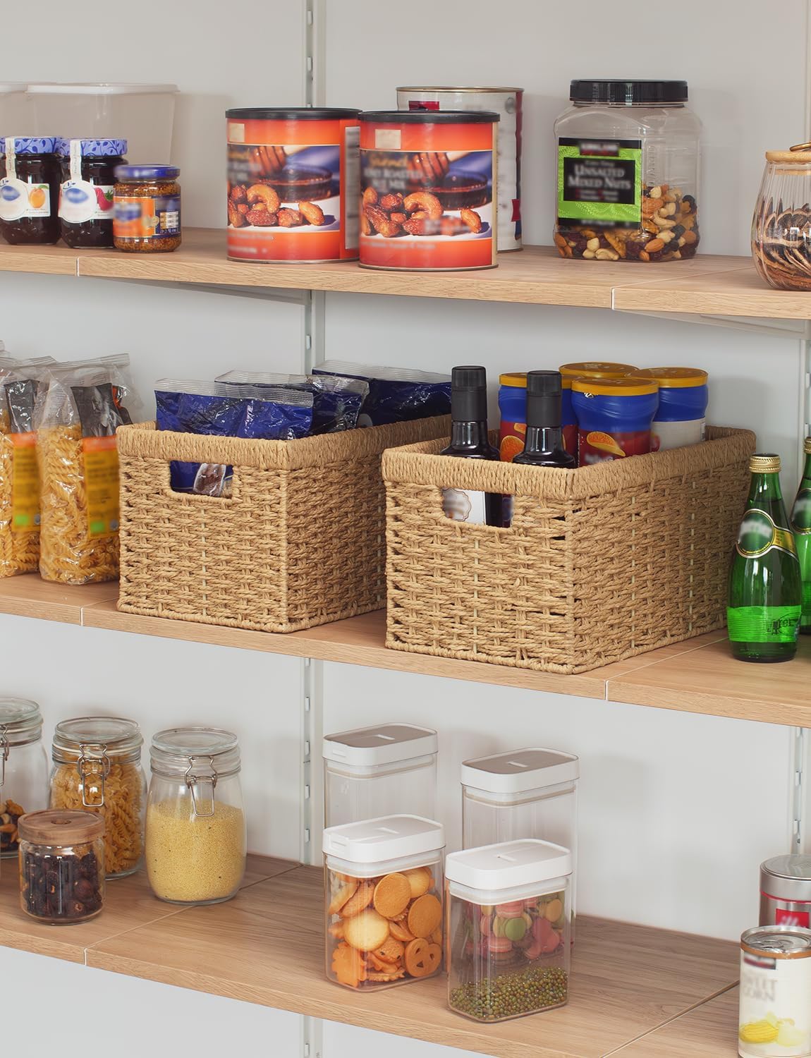 Rectangular Wicker Baskets / Light Brown / 2 x 13