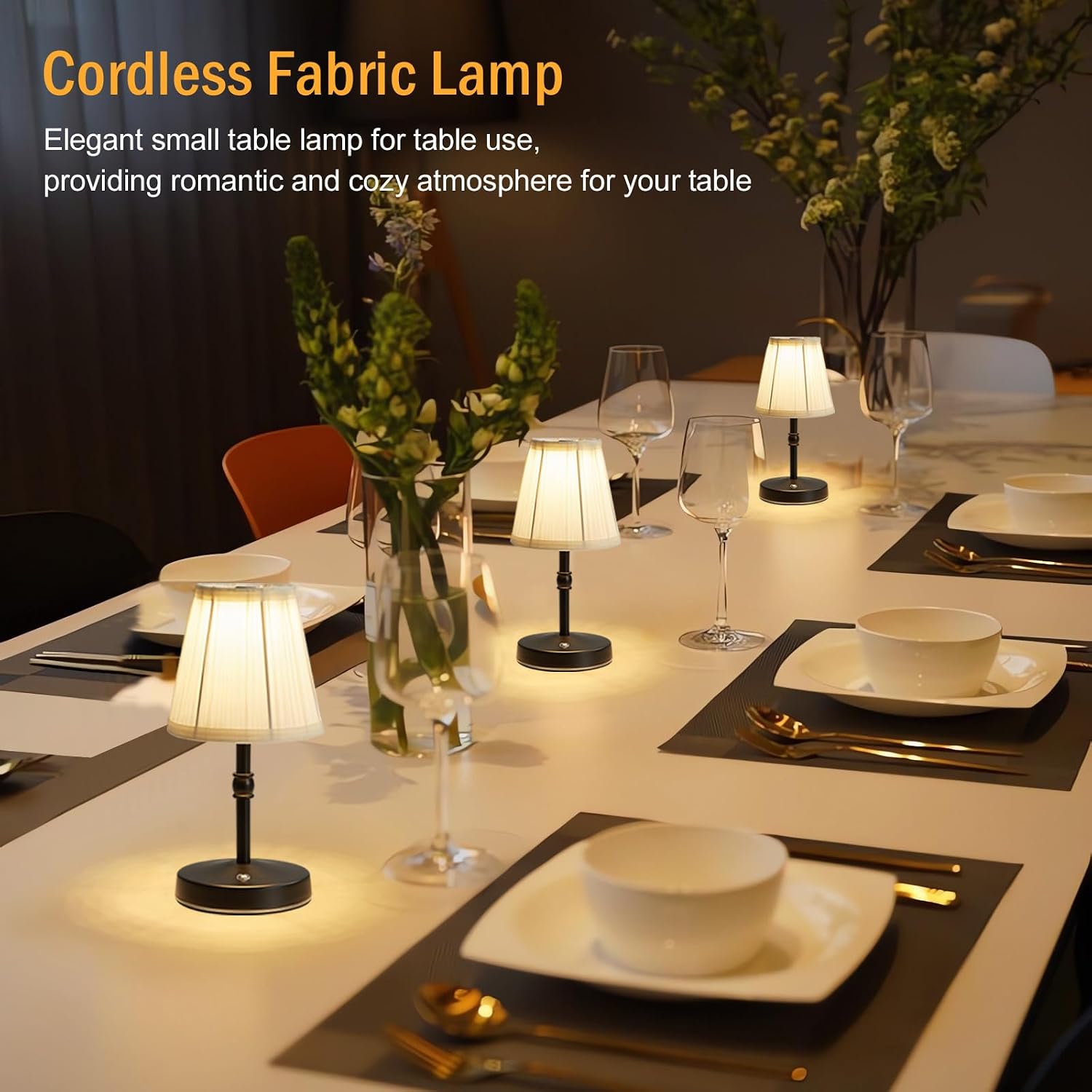 LED Cordless Mini Lamp 5W,3000 mah Battery Operated Lamps,3 Color Temperature Dimmable Table Light,Small Rechargeable