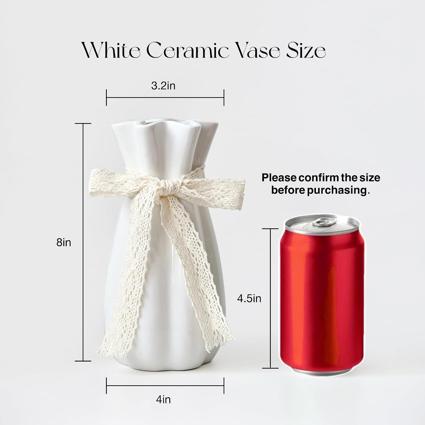 Ceramic Flower Vase / Vase-01 / White