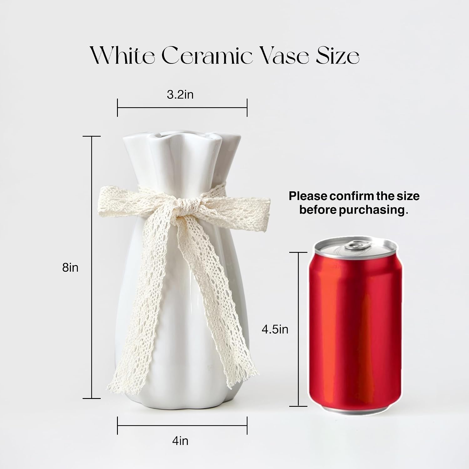 Ceramic Flower Vase / Vase-01 / White