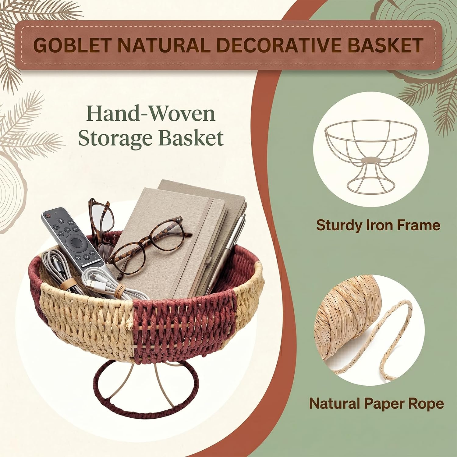 Handmade Paper Rope Basket / Small