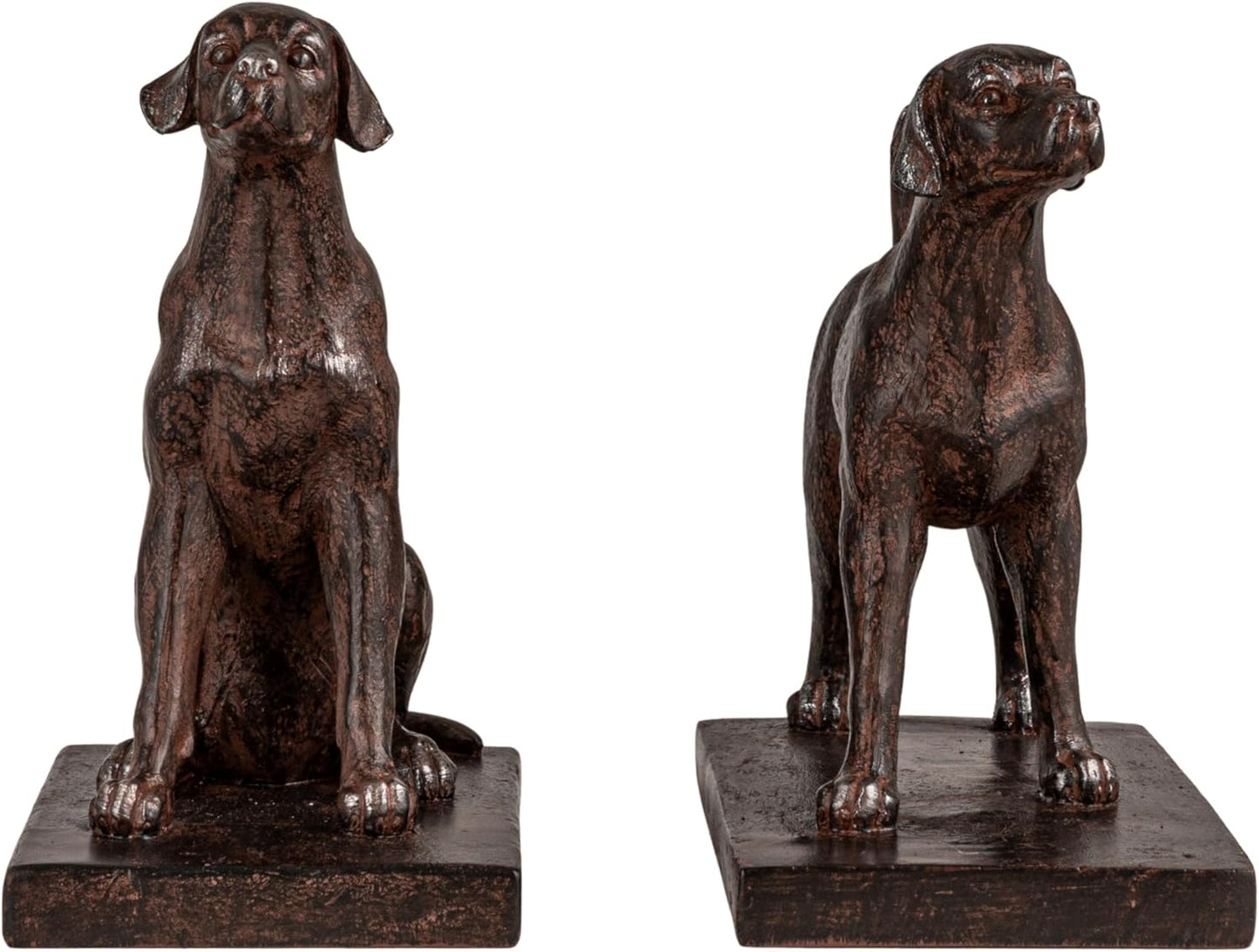 2-Piece Resin Dog Bookends / Black