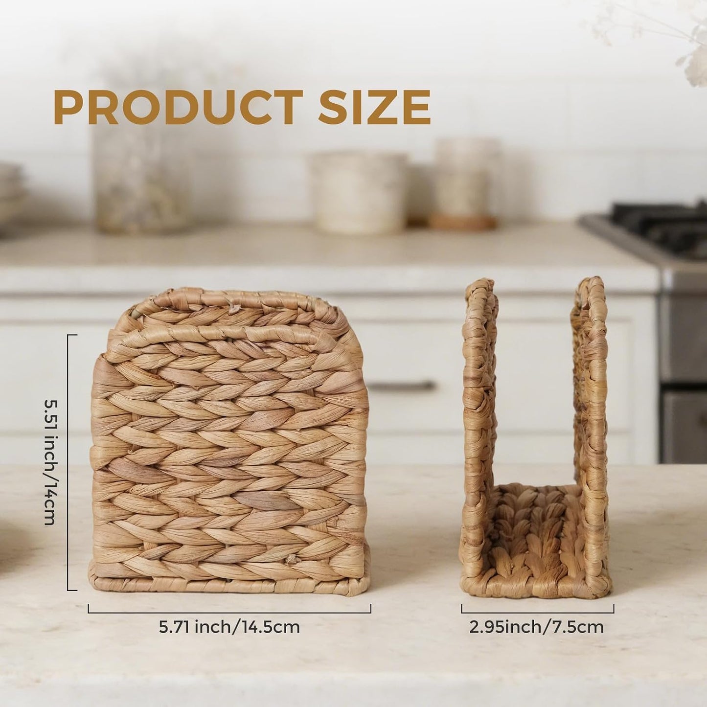 2 PC Wicker Napkin Holder / Set of 2