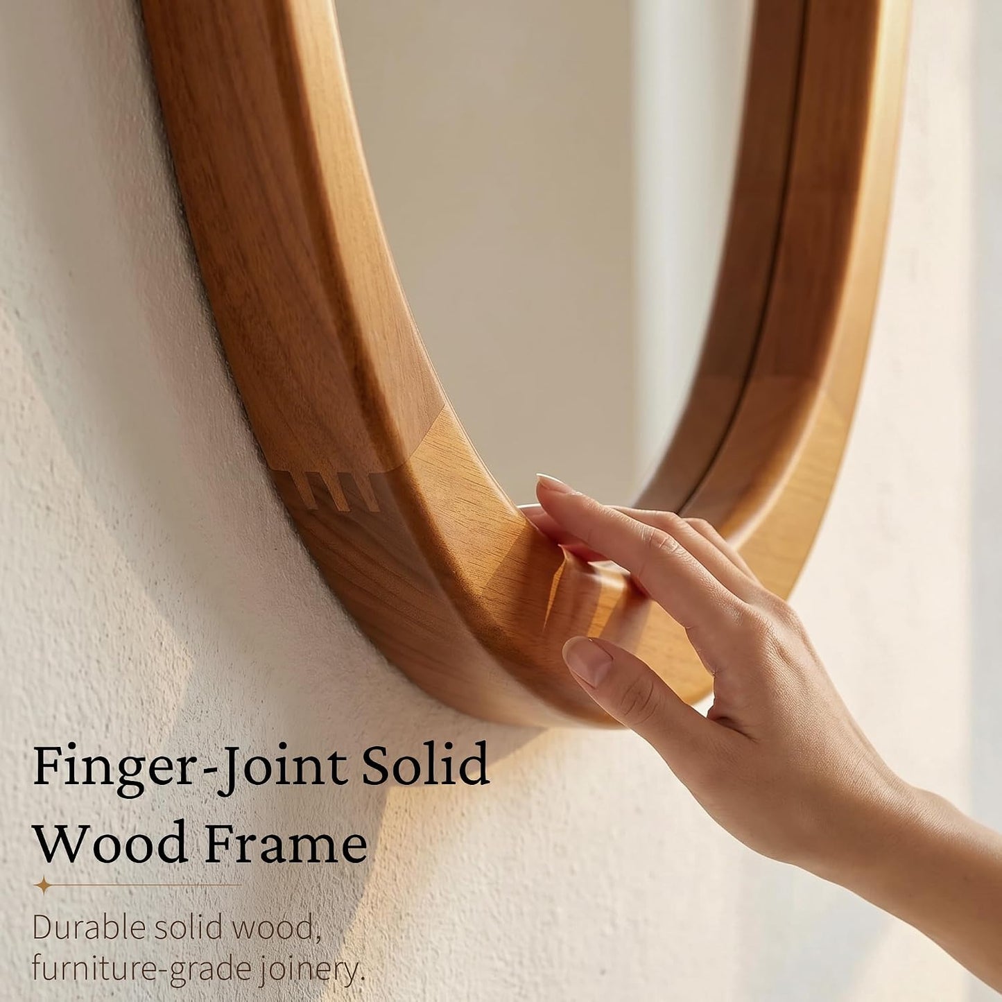 Solid Wood " Irregular Asymmetrical Mirror / Walnut / 30"L x 20"W / Natural / 30 x 20