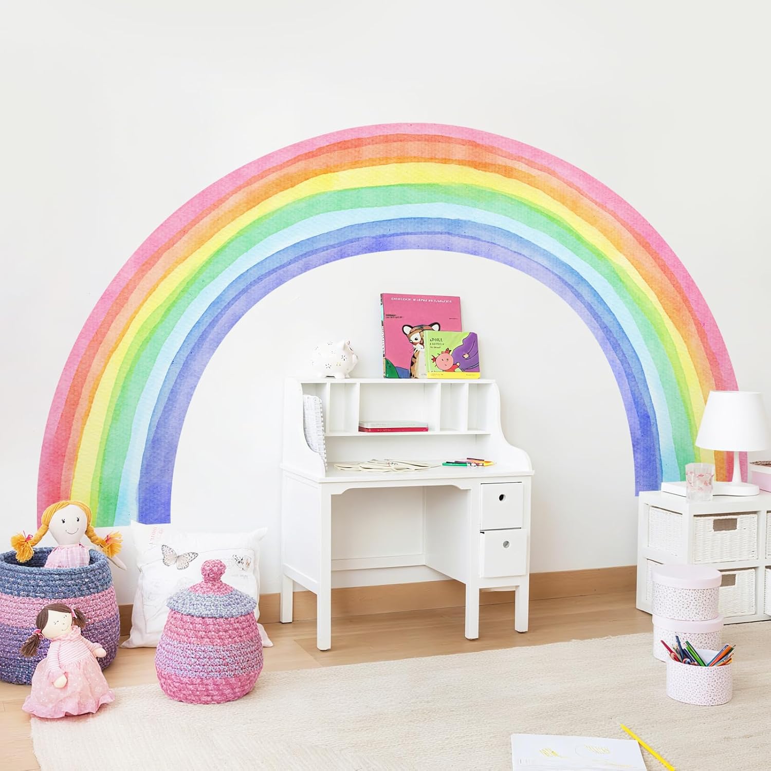 Large Rainbow Wall Stickers / Full Rainbow / 83 x 43