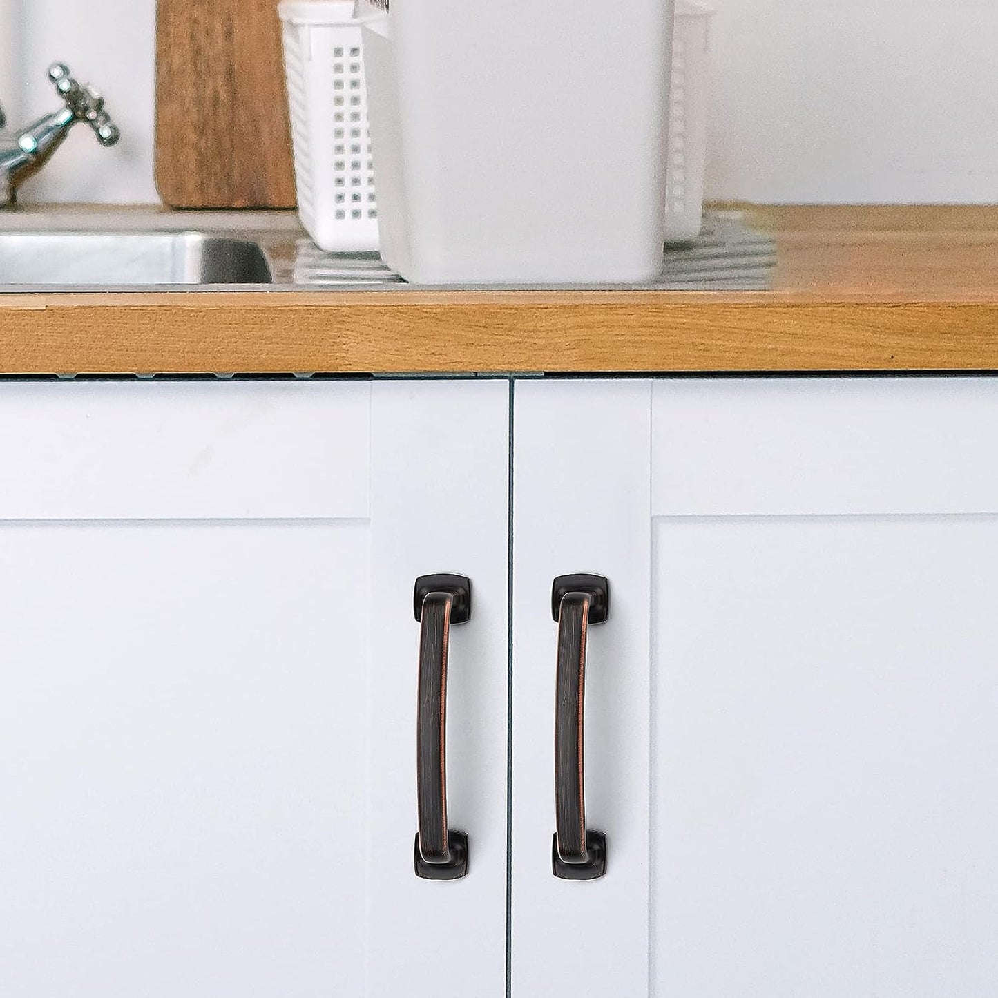 Arch Cabinet Pulls Solid 3-3/ Kitchen Cabinet / Oil Rubbed Bronze / 3-3/4 Inch Hole Center / 4 Inch