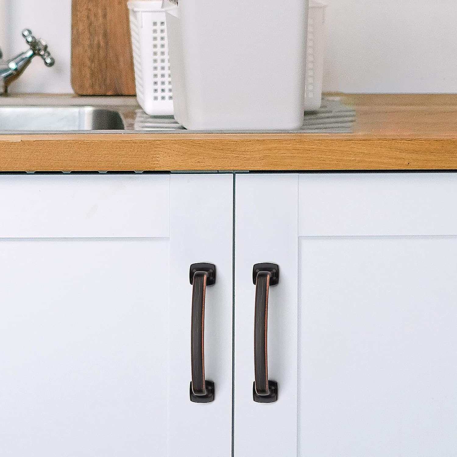 Arch Cabinet Pulls Solid 3-3/ Kitchen Cabinet / Oil Rubbed Bronze / 3-3/4 Inch Hole Center / 4 Inch