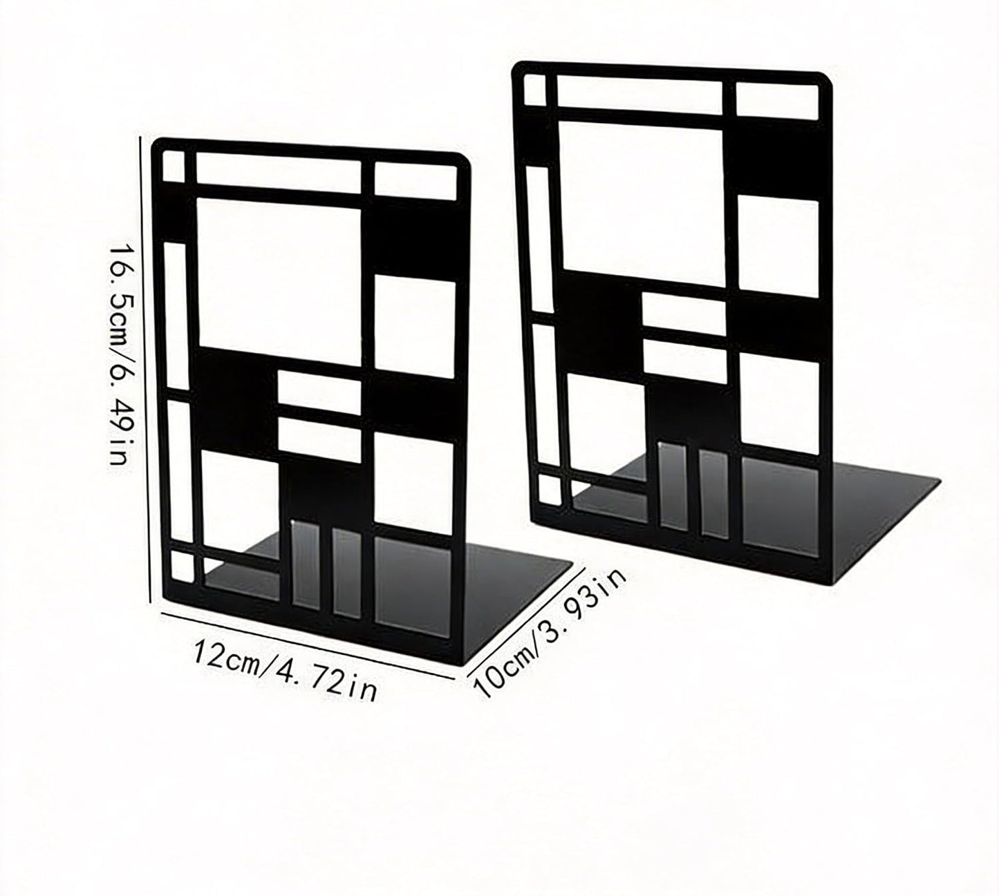 Metal Bookends / 1 Pair / Black