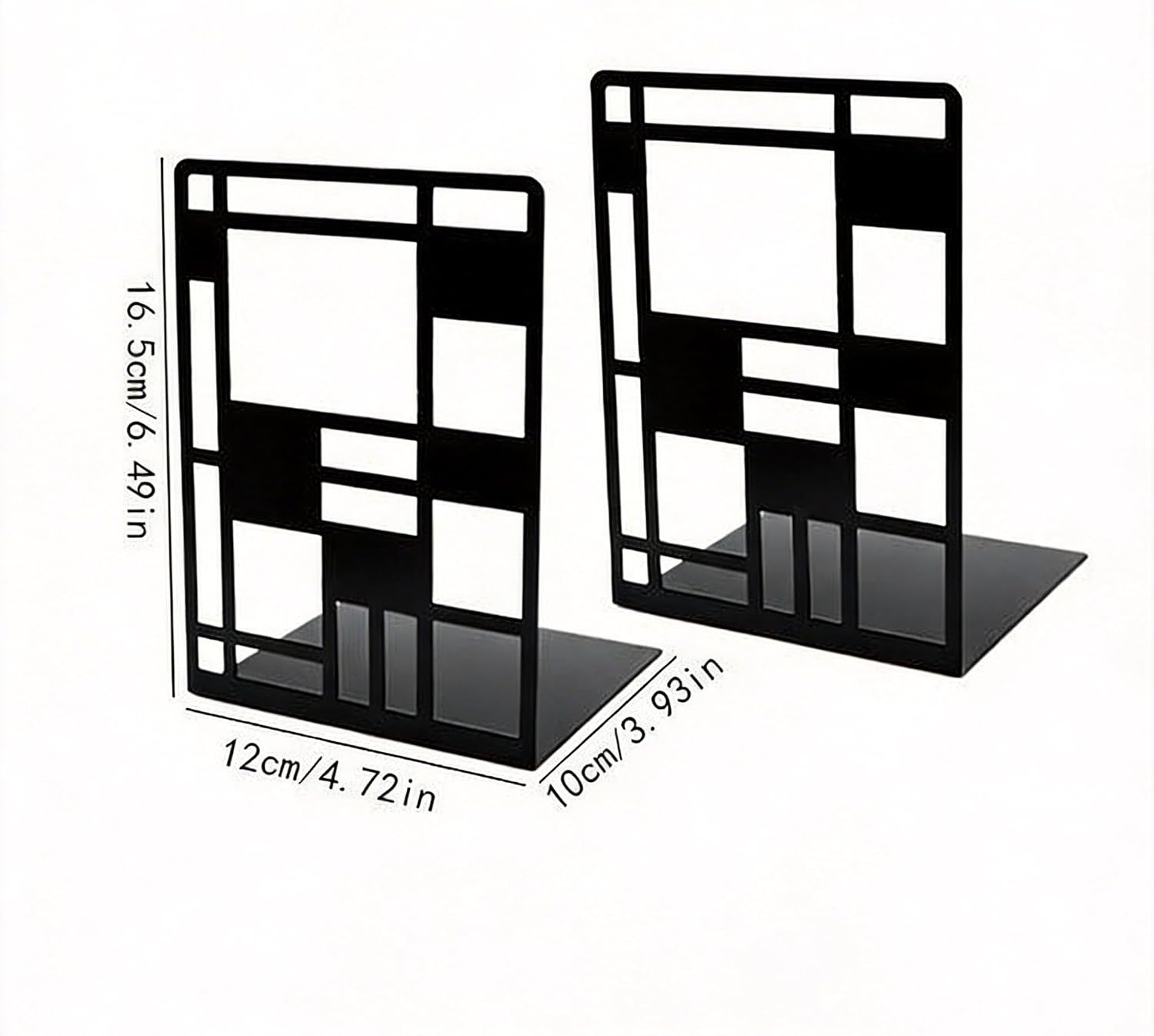 Metal Bookends / 1 Pair / Black