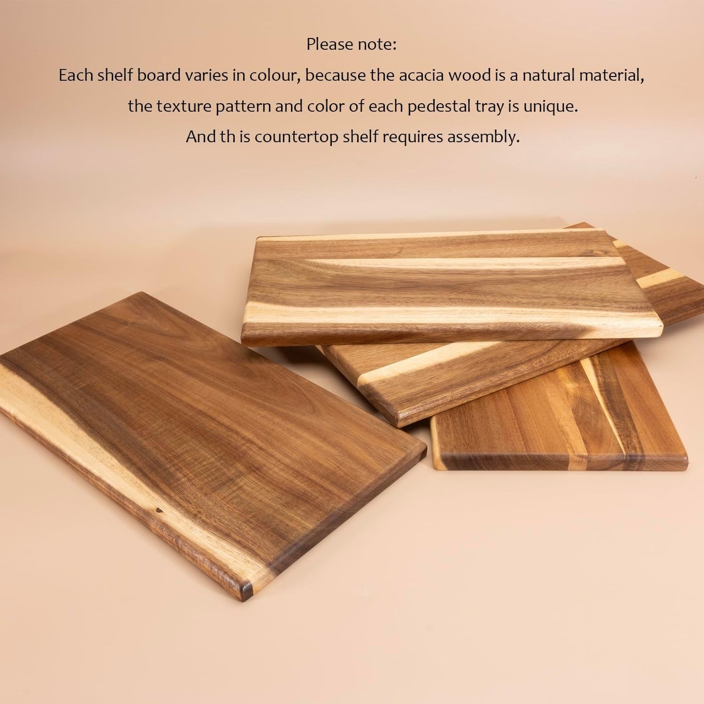 Acacia Wooden Desktop Organizer Shelf Kitchen Cabinet and Counter Riser Display Shelf for Top