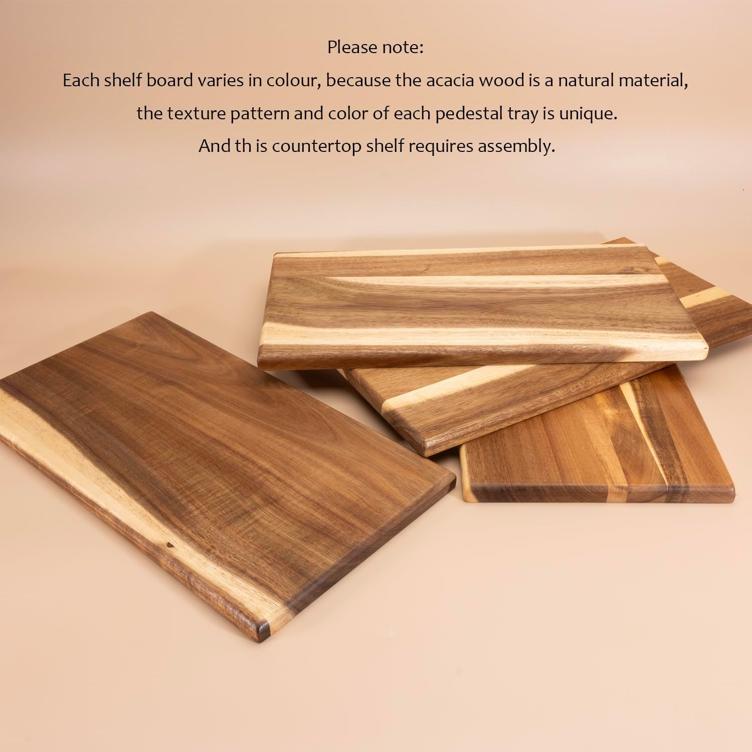 Acacia Wooden Desktop Organizer Shelf Kitchen Cabinet and Counter Riser Display Shelf for Top