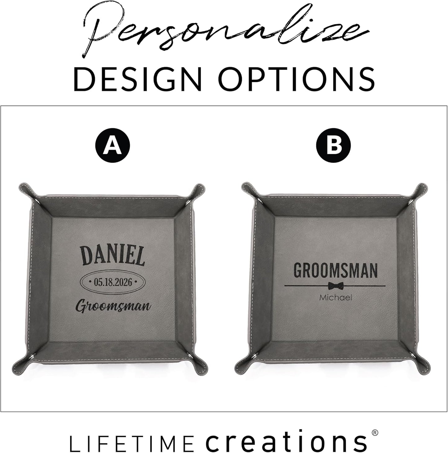 Personalized Groomsman Valet Tray / Black - Groomsman