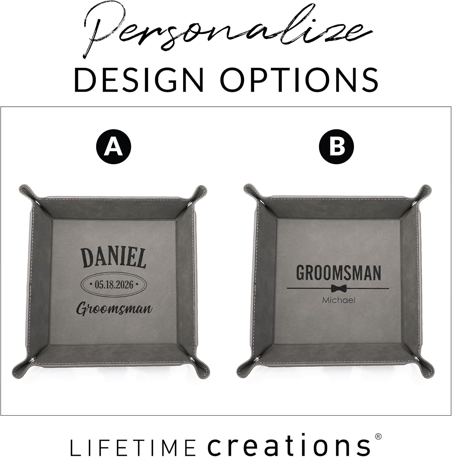 Personalized Groomsman Valet Tray / Black - Groomsman