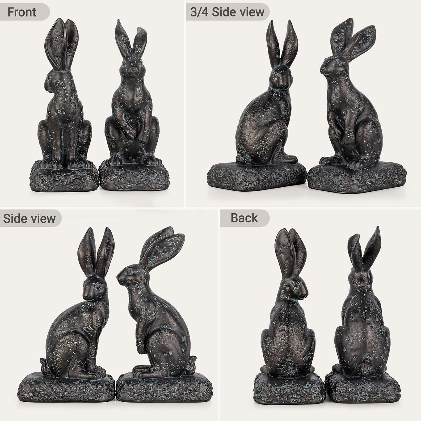 Rabbit Bookends / Heavy Resin Book Holder