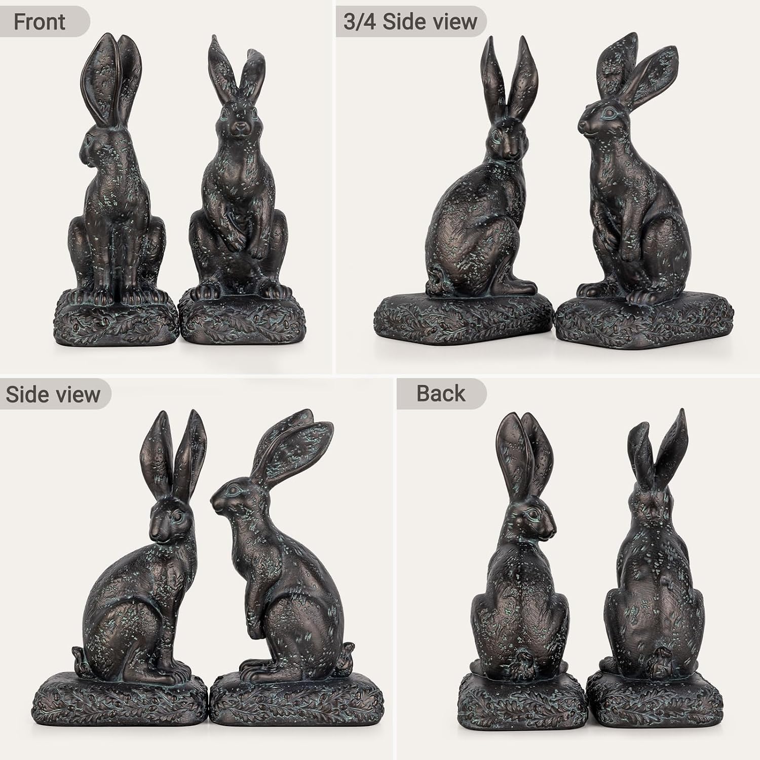 Rabbit Bookends / Heavy Resin Book Holder