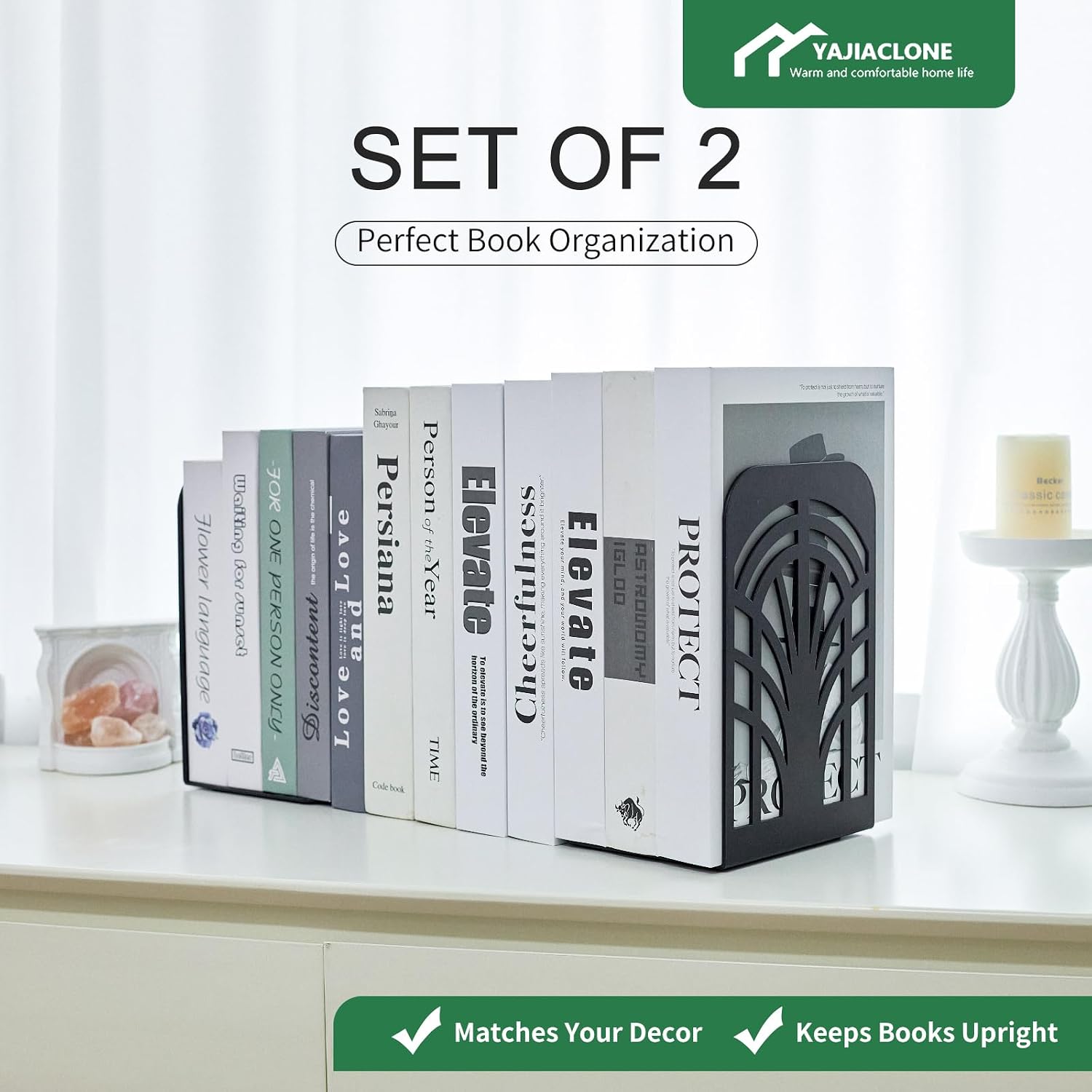 Modern Arch Book End Set / Black