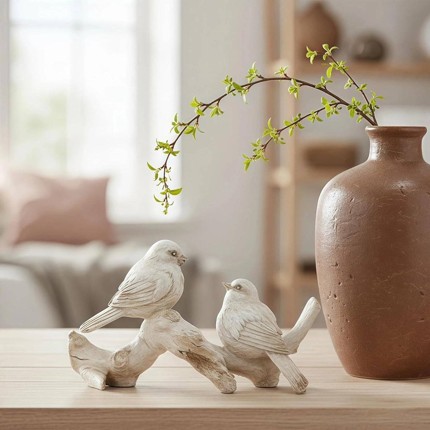 Bird Figurines Home Decor / Cream Bird Decor