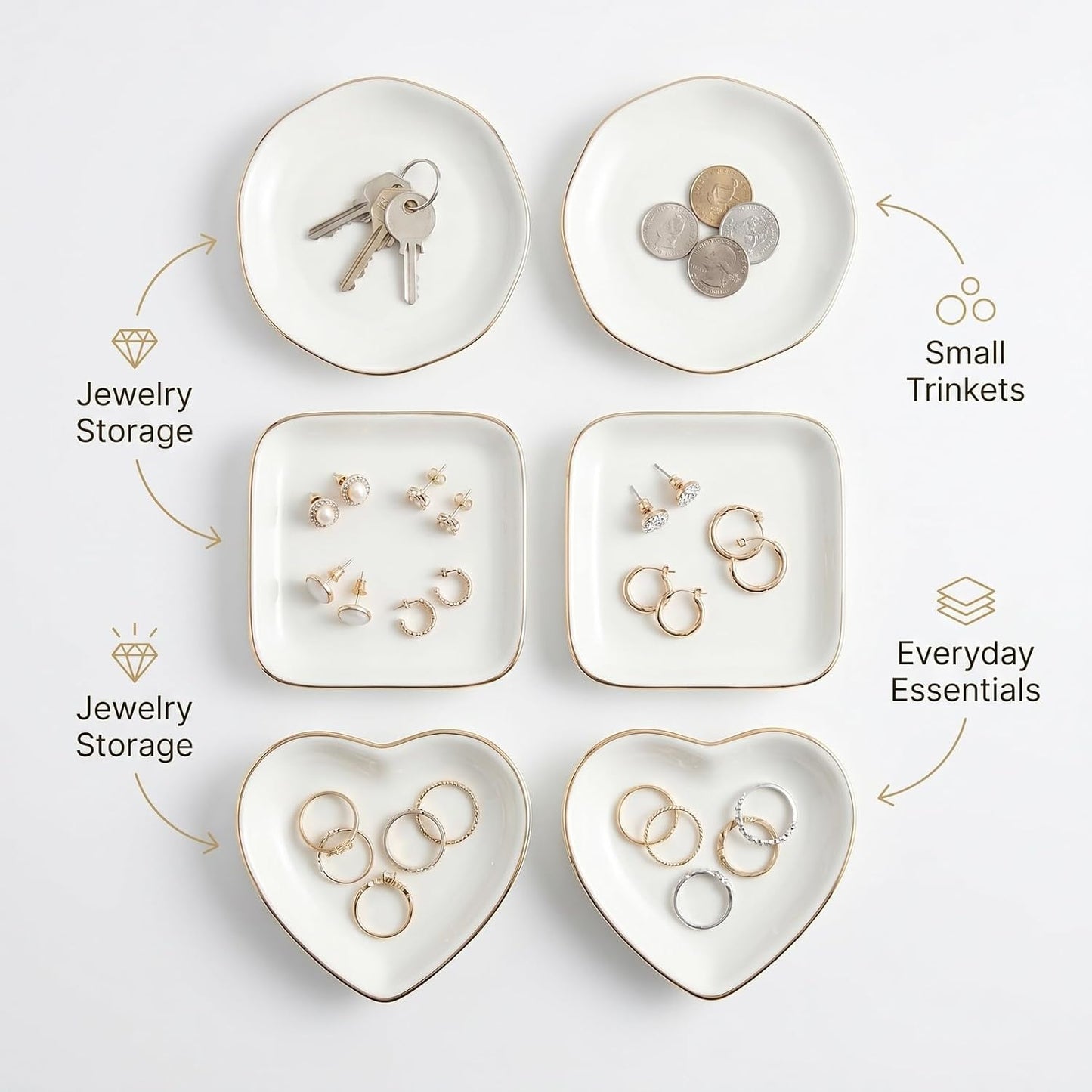 Ceramic Jewelry Tray / Set of 6