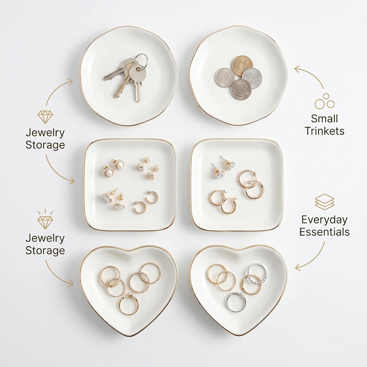 Ceramic Jewelry Tray / Set of 6