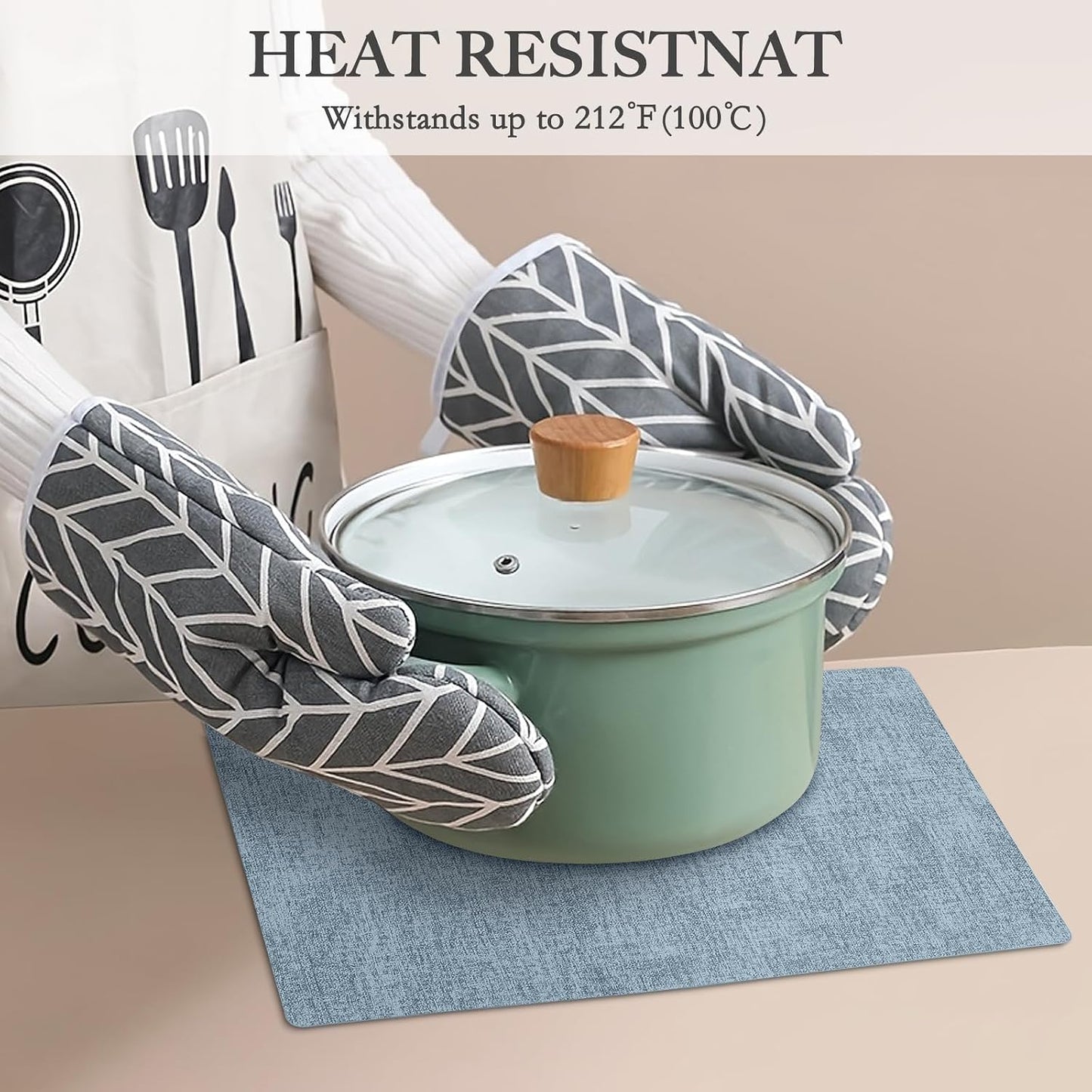 Faux Leather Heat Resistant Placemats Set of 8 – Waterproof Oilproof Wipeable Dining PU Vinyl Place Mat Easy Clean