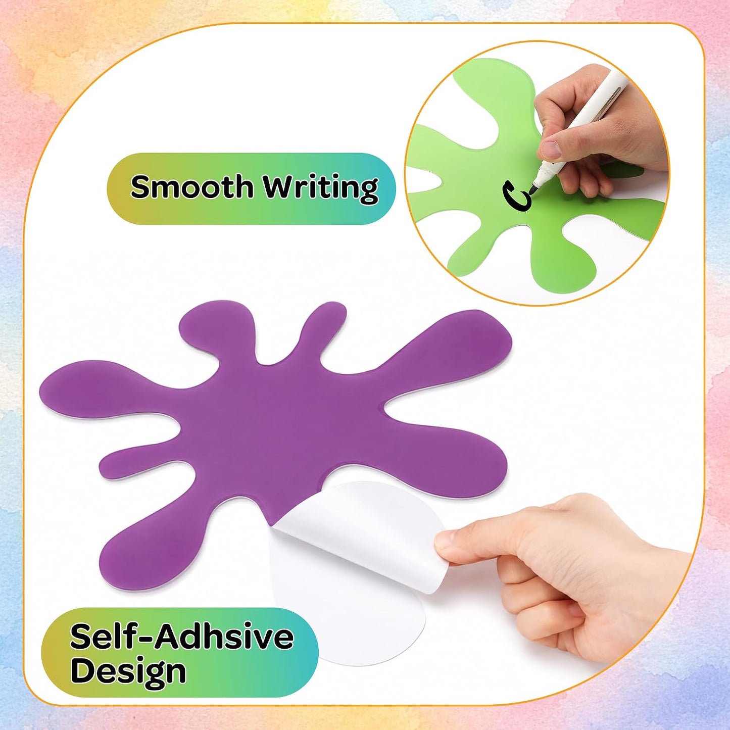 3 Size Self-Adhesive Paint Splatter Cutouts / Set of 36