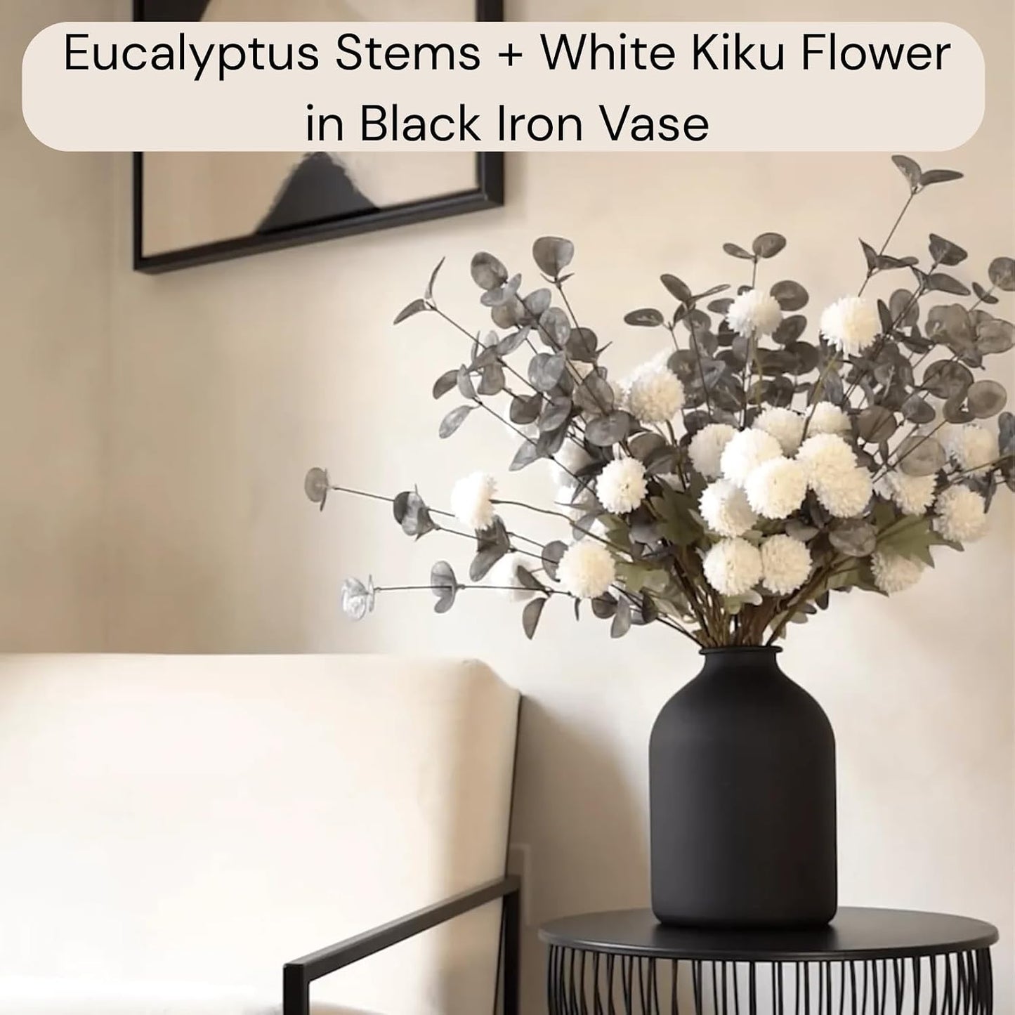 6 Branches Artificial Long Eucalpytus Stems for Tall Vase