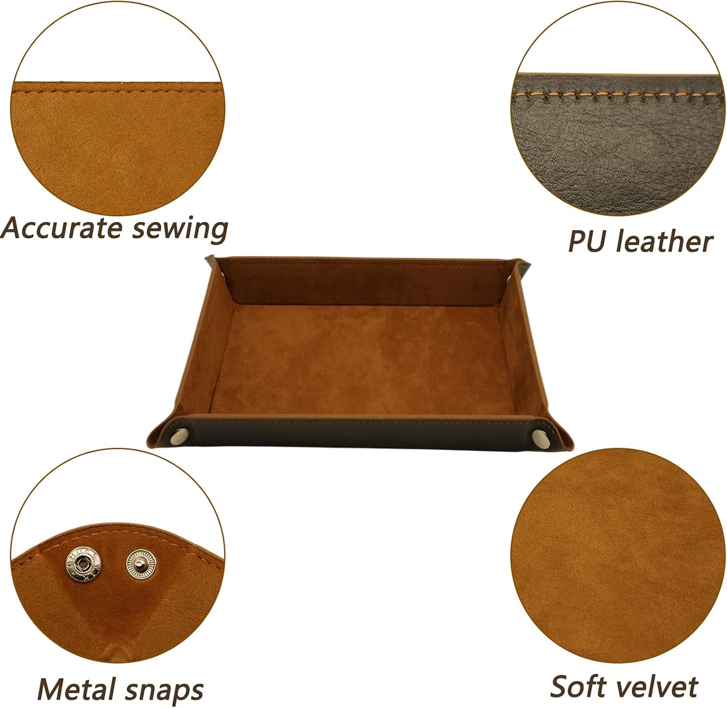 Valet Organizer / Catchall Tray for Jewelry / Brown