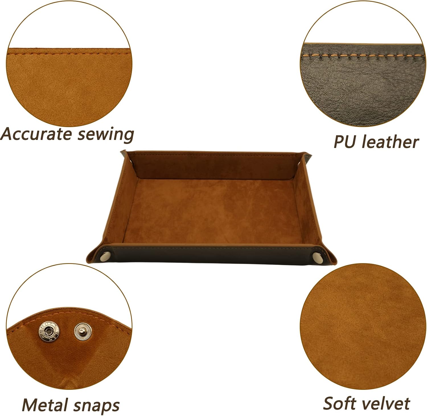Valet Organizer / Catchall Tray for Jewelry / Brown