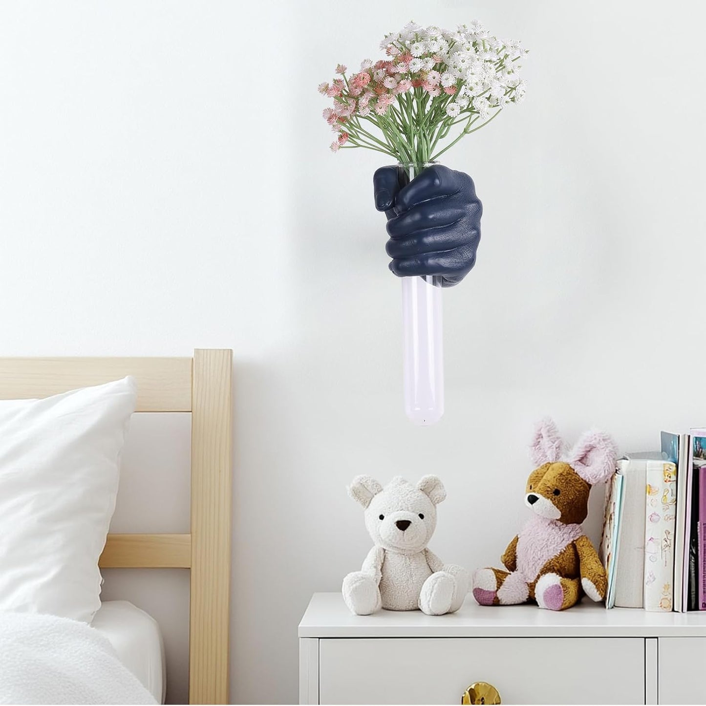Hand Vase / Unique Wall Statue / Blue