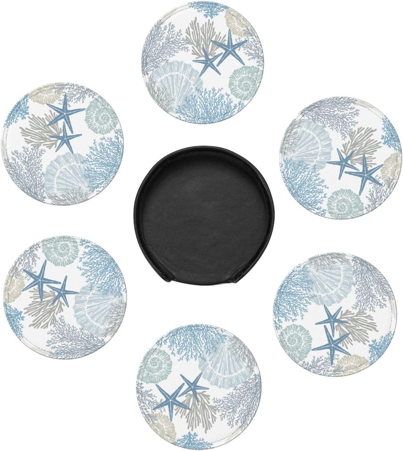 Holder for Tabletop / Nautical Sea Shell Star Coral Coastal / Set of 6
