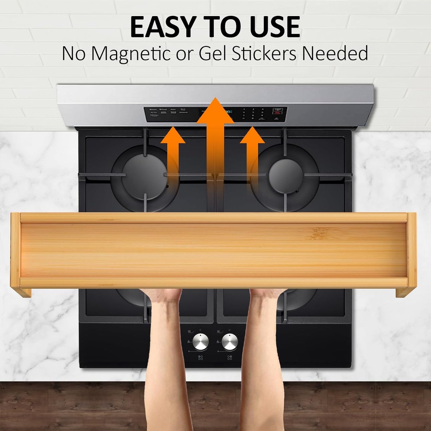 Over the Stove Spice Shelf for Kitchen,33" Over Stove Spice Rack Organizer | Stove Top Shelf, Stove Shelf for Back of