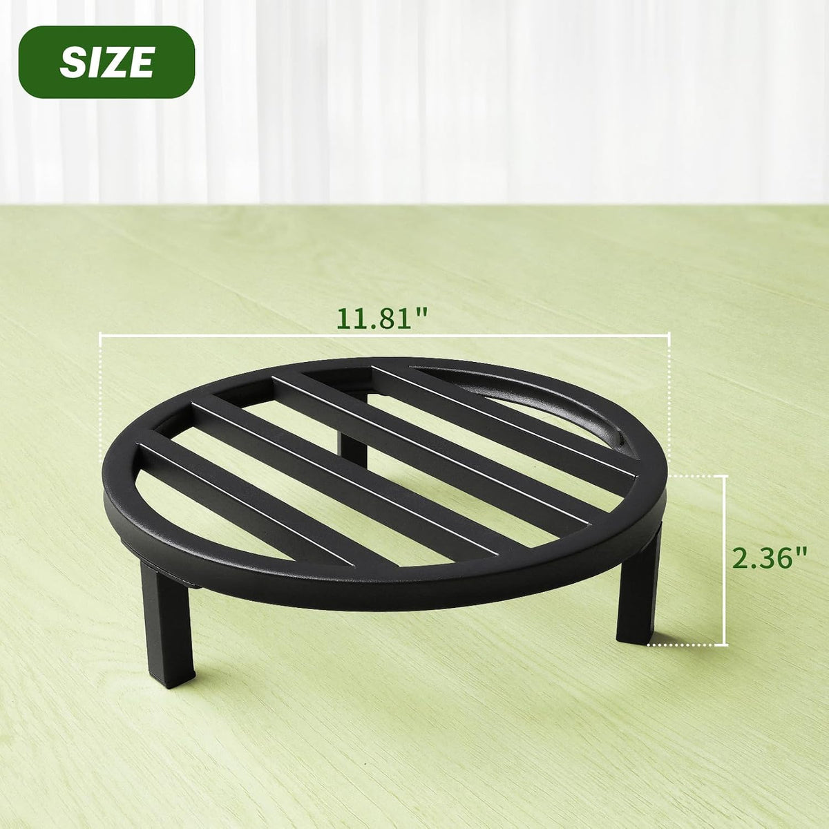 3 Pack 12 Inch Metal Plant Stands Outdoor Indoor Pot Riser,Black | 240 LBS Capacity,Short and Low-Profile,Rugged and