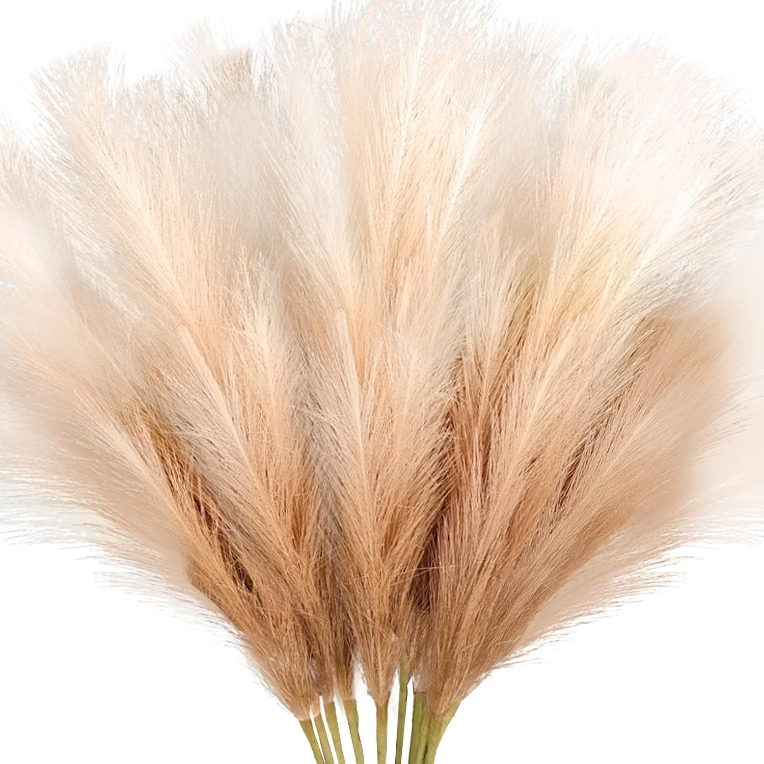 35.4" Fluffy Large Artificial Pompous Grass Branches / Beige / 35.4inch / Set of 8