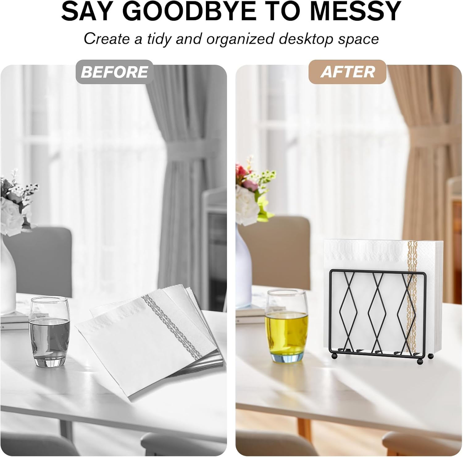 Modern Metal Napkin Holders for Paper Napkins & Kitchen Dining & / Black / 2.17 x 6.14 x 5.04