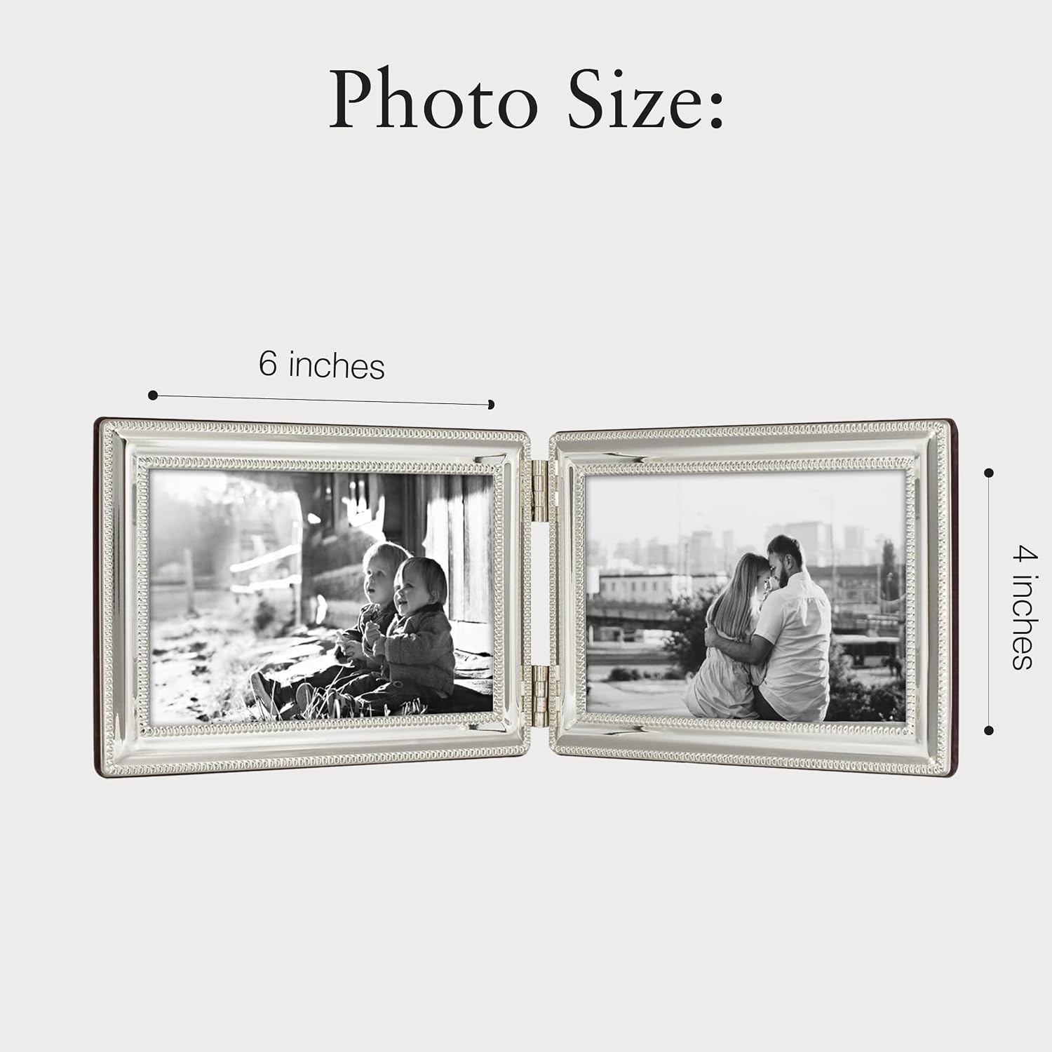 Siena Double Border Bead Silver Picture Frame, Tarnish Resistant Finish, Perfect Photo Frame for any End Table