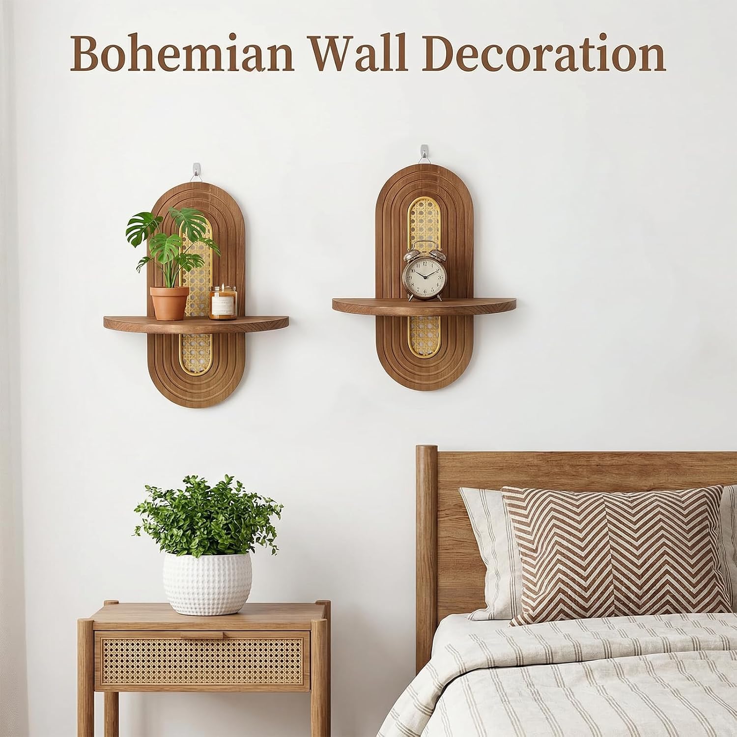 Boho Floating Shelves / 14.5 x 11.8 / Set of 2