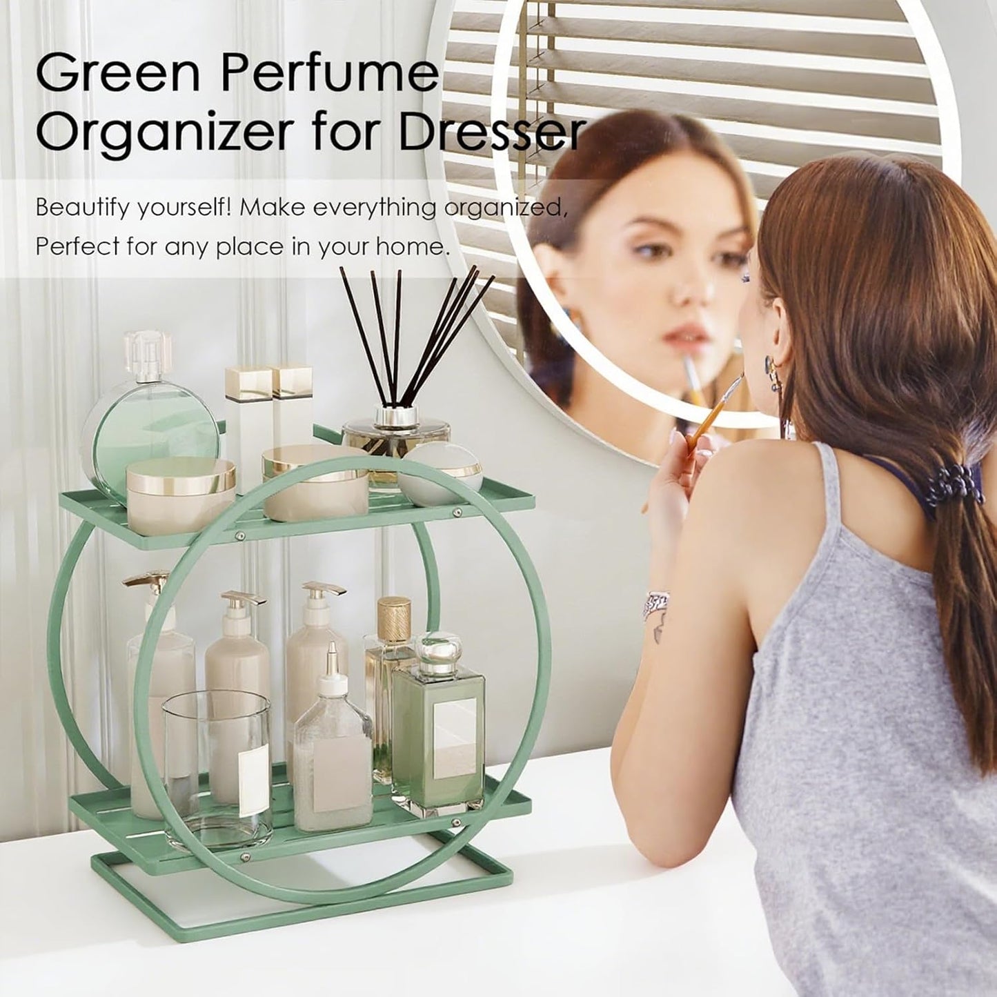 Perfume Organizer for Dresser / Green