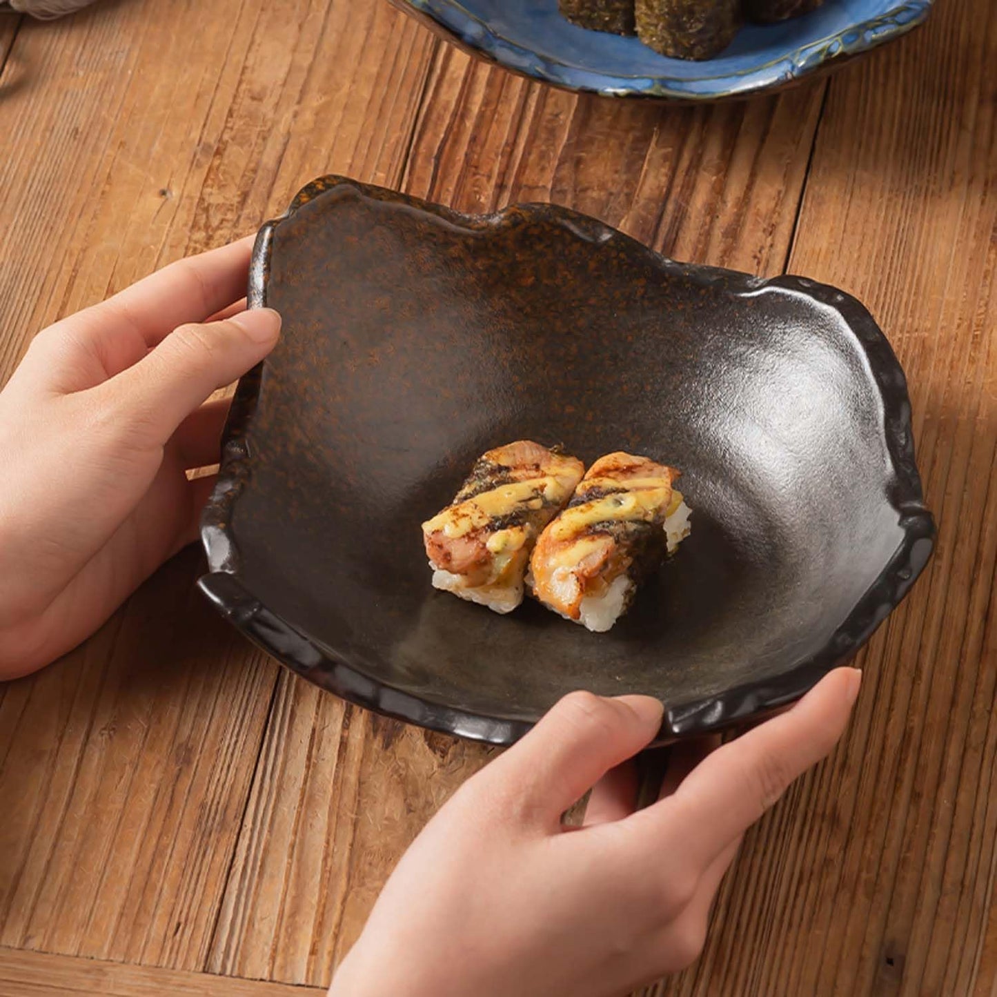 8" Small Ceramic Decorative Bowl 1 Pice / Black