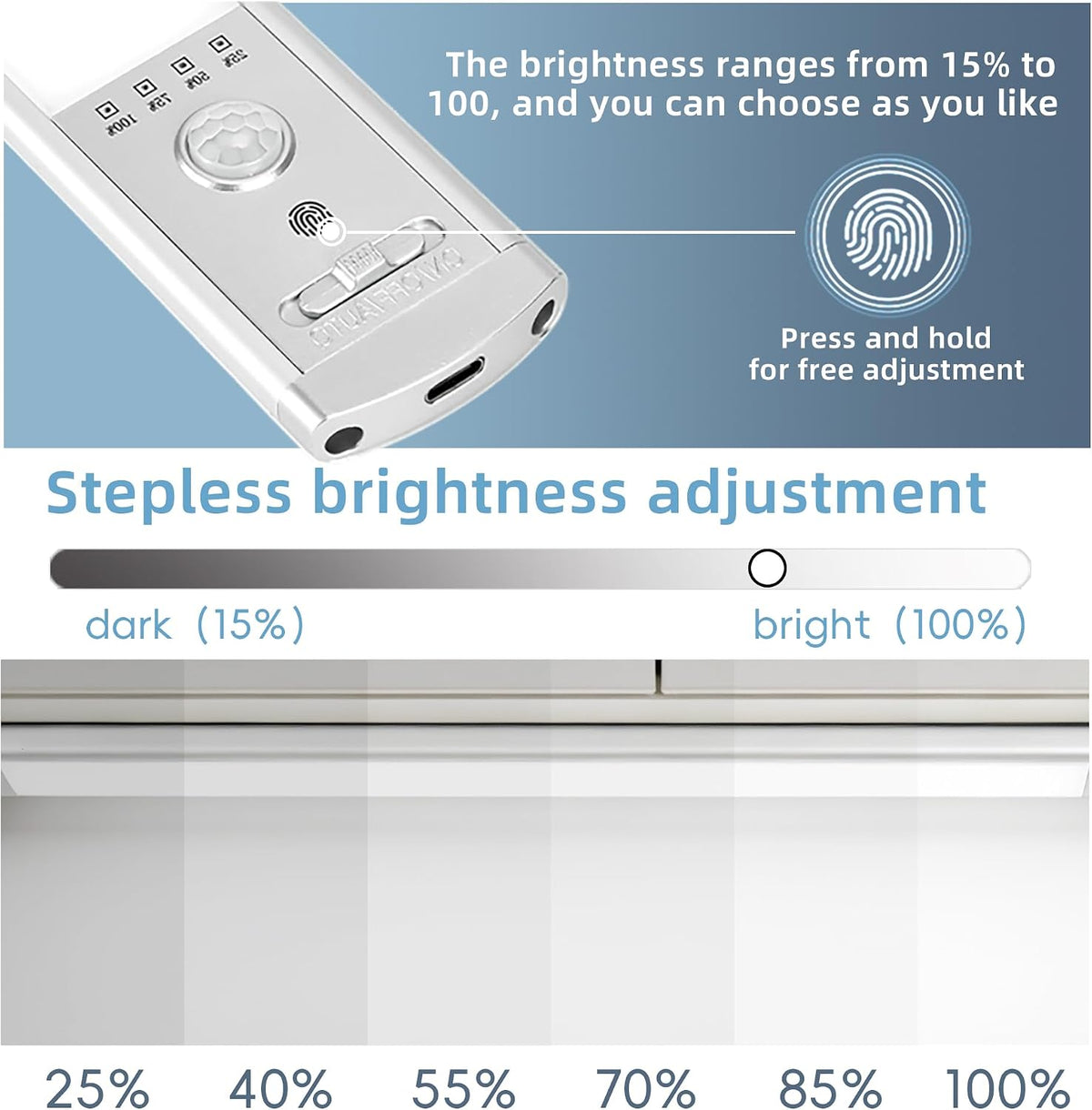 6-Pack Under Cabinet Lights, 1500mAh Rechargeable 52-LED Motion Sensor Light, 10-inch Wireless Magnetic Stick-On Closet