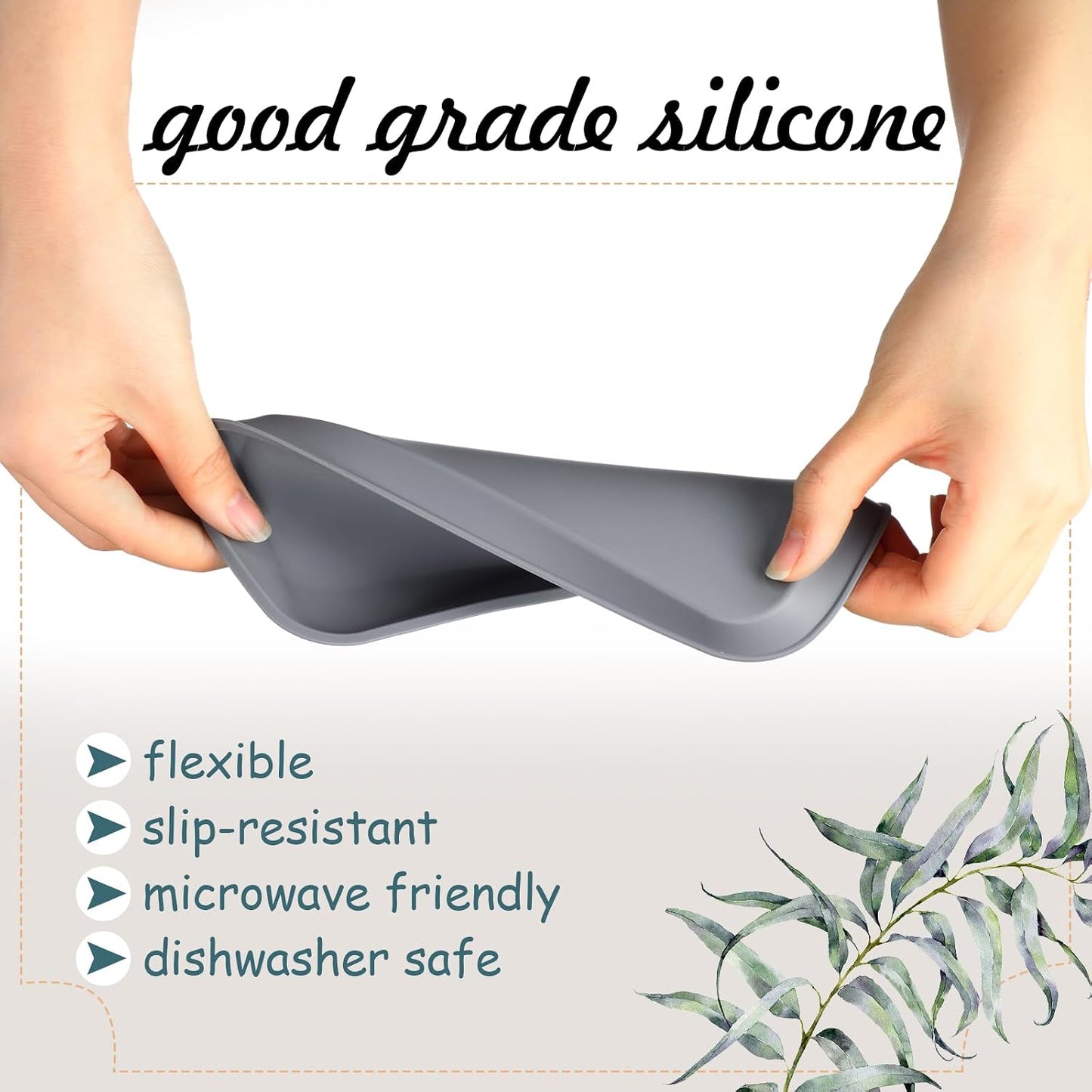 Mini Silicone Bathroom Trays Multifunctional Bathroom Counter Tray / Dark Gray / 7 Inch / Set of 6